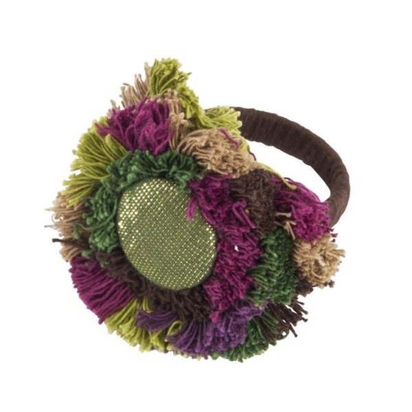 Saro Lifestyle SARO NR623.M Flower Design Napkin Ring  Multi-color - Set of 4 NR623.M